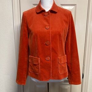 Talbots Dark Orange Corduroy Casual Blazer Well Loved Size 10P